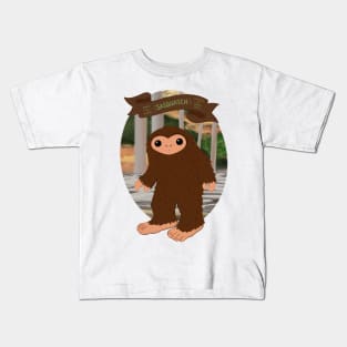 Sasquatch! Travel Plaque Kids T-Shirt